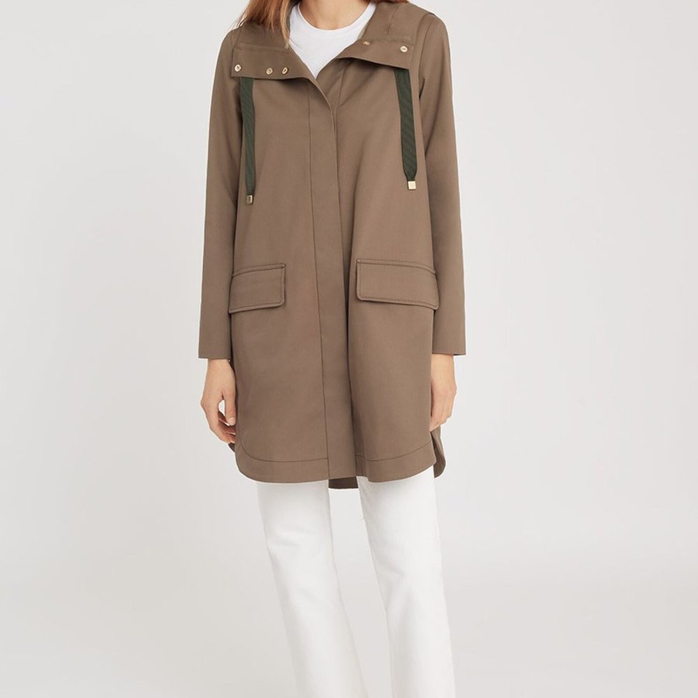 Cuyana Pleat Back Anorak in Brown | Medium